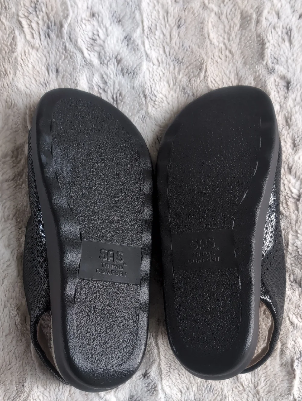 SAS Black Snake Relaxed Walking Comfort Sandal
